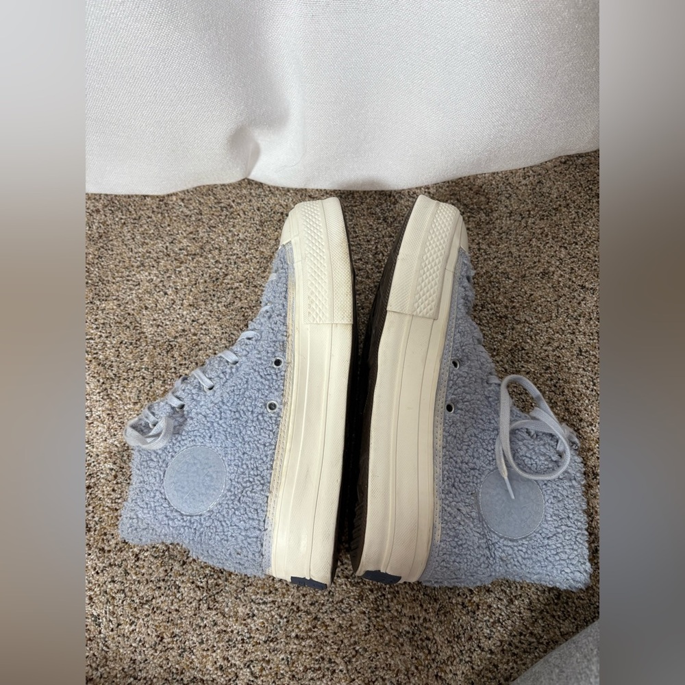 Converse Chuck Taylor All-Star Hi Lift ‘Cozy Club’ Trainer Fuzzy Sherpa Platform - Picture 8 of 10
